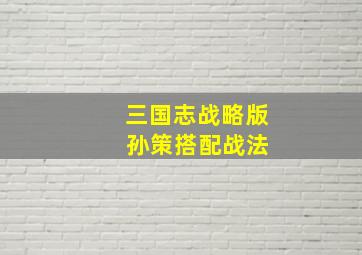 三国志战略版 孙策搭配战法